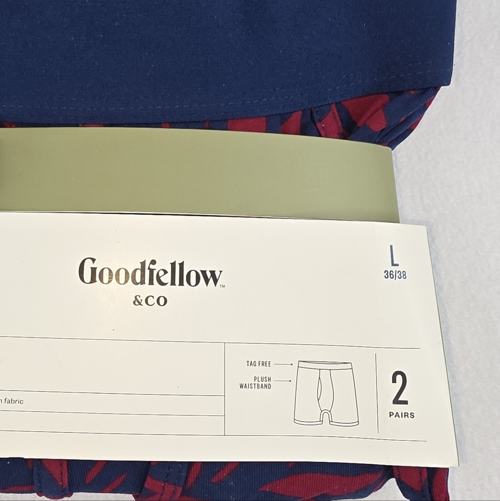 Goodfellow & Co Men's 2pk Boxer Briefs Ref Navy Print Large NEW R-0255 - Picture 3 of 7